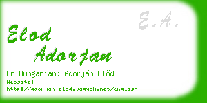 elod adorjan business card