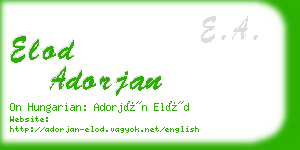 elod adorjan business card